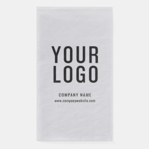 Silver Minimalist Company Event Business Logo Paper Guest Towels