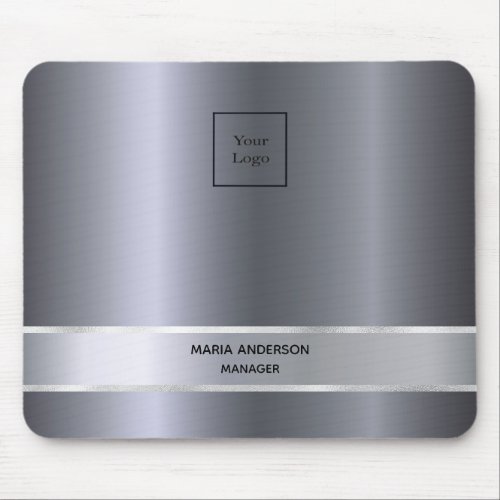 Silver minimalist elegant modern business mouse pad