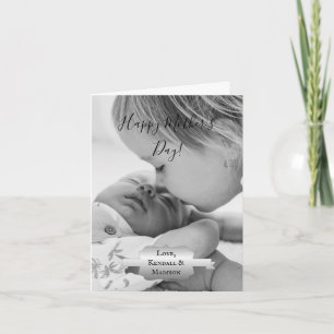 Silver Minimalist Photo Mother's Day Card