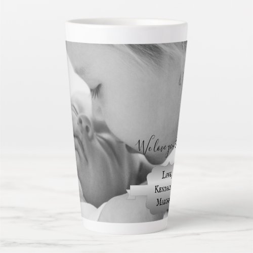 Silver Minimalist Photo Mothers Day Latte Mug