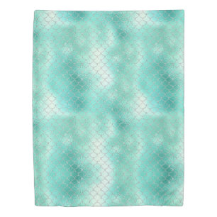 Silver Mint Mermaid Duvet Cover