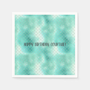 Silver Mint Mermaid Napkins