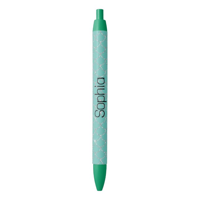 Silver Mint Mermaid  Pen (Front Vertical)