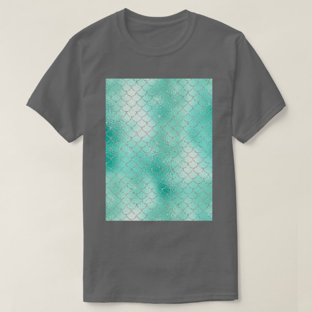 Silver Mint Mermaid T-Shirt (Design Front)