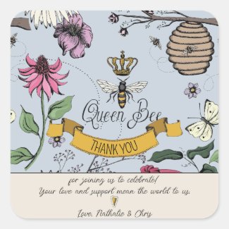 Silver Mist & Black Queen Bee and Crown Thank You