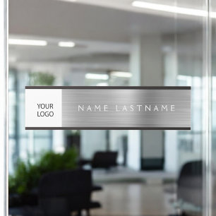 Silver Modern Custom Logo Executive Professional Door Sign
