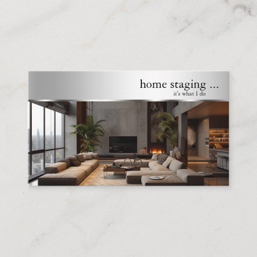 Silver Modern Decorator Home Staging Business Card