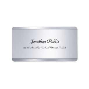 Silver Modern Elegant Script Glamorous Template Label