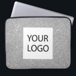 Silver Modern Glitter - Custom Logo Promotional Laptop Sleeve<br><div class="desc">Silver Modern and Professional Faux Glitter and Sparkle Elegant Custom Logo Promotional Corporate Laptop Bag or Sleeve Promotional Case for a Beauty Industry Gift. This case can be customized to include your company or business logo.</div>