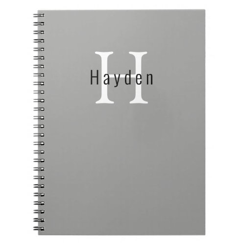 Silver Modern Modern Monogram Cute Trendy Notebook