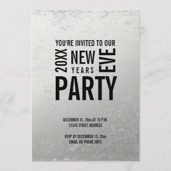 Silver Modern New Years Eve Party Invite by zazzleoccasions at Zazzle