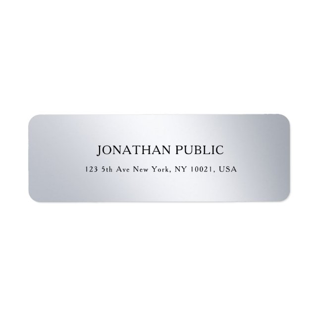 Silver Modern Simple Design Elegant Template Cool Label (Front)