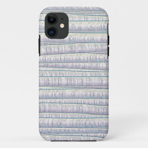 Silver modern stripes graphic art iPhone 11 case