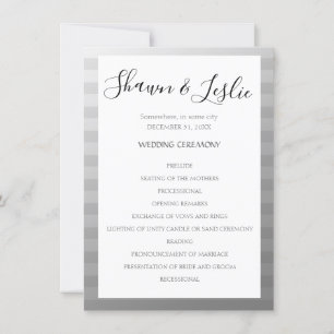 Silver Modern Wedding Ceremony Program