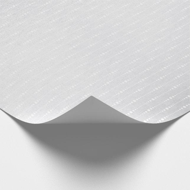Silver Monochromatic Gray Delicate Drops Stripes Wrapping Paper (Corner)