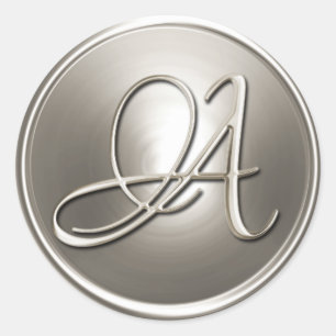 Silver Monogram A Envelope Seal