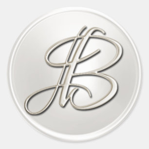 Silver Monogram B Envelope Seal