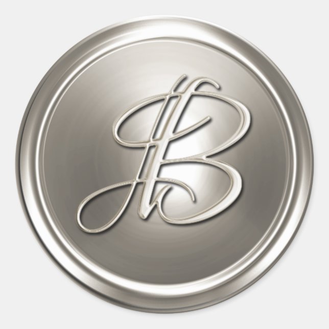 Silver Monogram B Envelope Seal (Front)