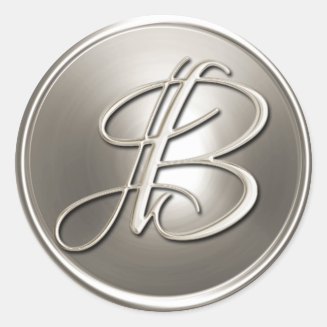 Silver Monogram B Envelope Seal (Front)