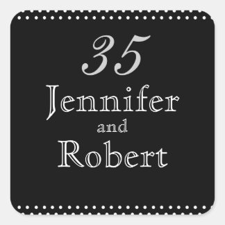 Silver Monogram Black Polka Dots Envelope Seal