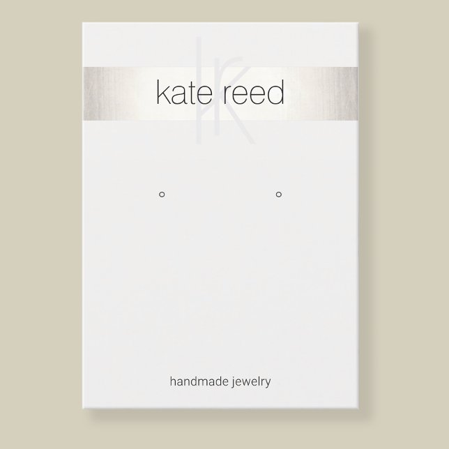 Silver Monogram Earring Display Business Card (Creator Uploaded)