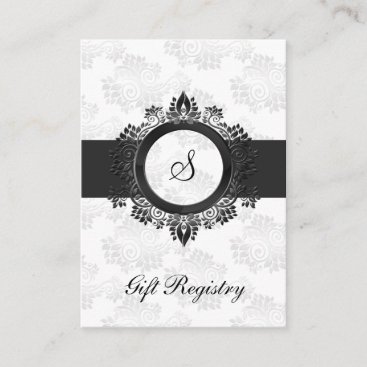 silver monogram  Gift registry  Cards