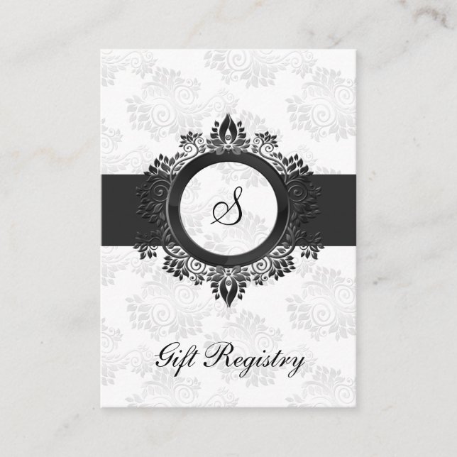 silver monogram  Gift registry  Cards (Front)
