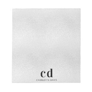 Silver monogram initials name notepad