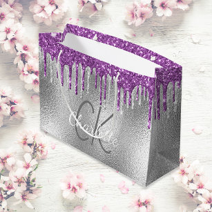 Purple Glitter Gift Bag