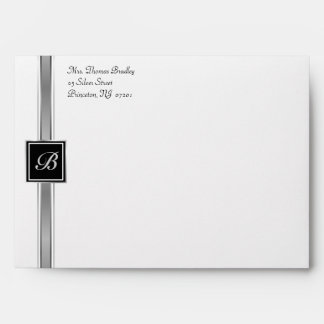 Silver Monogram Party Invitation Envelopes