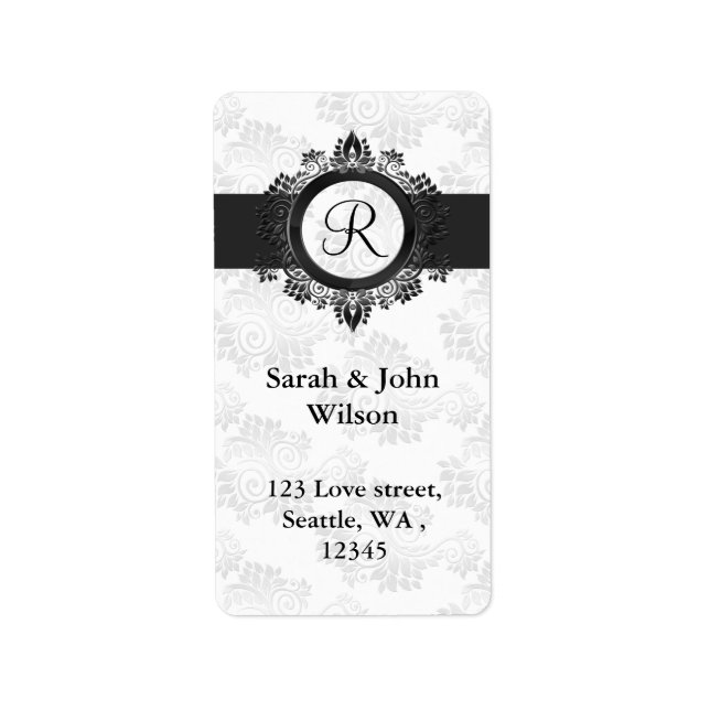 silver monogram return address label (Front)