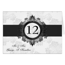 silver monogram table seating card