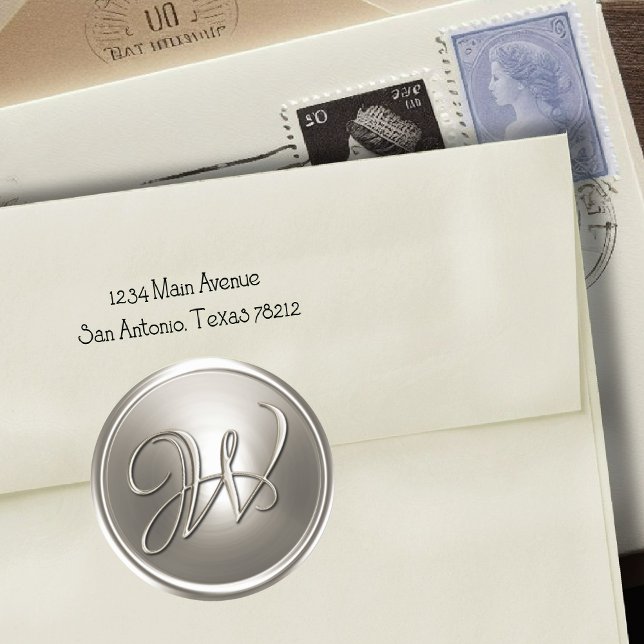 Silver Monogram W Envelope Seal (Creator Uploaded)