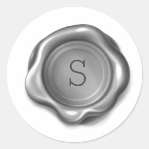 Silver Monogram Wax Melt Seal Metallic Sticker