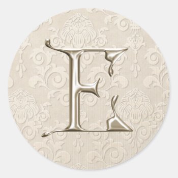 Silver Monogram Wedding Stickers - Letter E by PMCustomWeddings at Zazzle