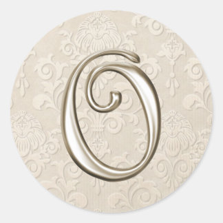 Silver Monogram Wedding Stickers - letter O