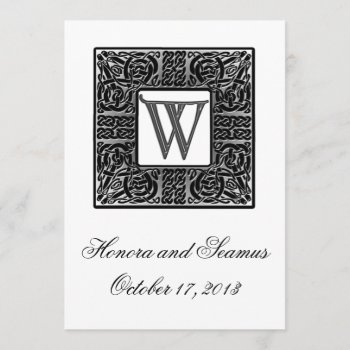 Silver Monogrammed Celtic Wedding Invitation by CelticDreams at Zazzle