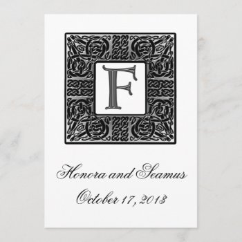 Silver Monogrammed Celtic Wedding Invitation by CelticDreams at Zazzle
