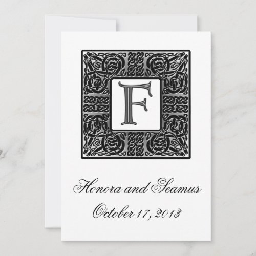 Silver Monogrammed Celtic Wedding Invitation