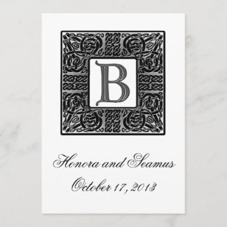 Silver Monogrammed Celtic Wedding Invitation