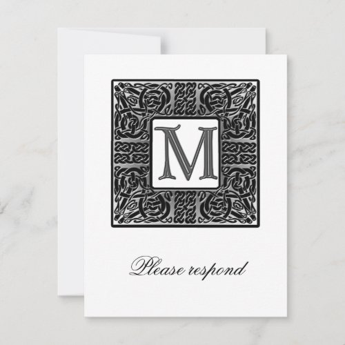 Silver Monogrammed Celtic Wedding RSVP