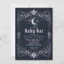 Silver Moon Gothic Baby Bat Lantern Baby Shower Invitation