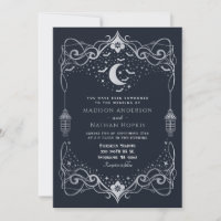 Silver Moon Gothic Bats Lantern Wedding