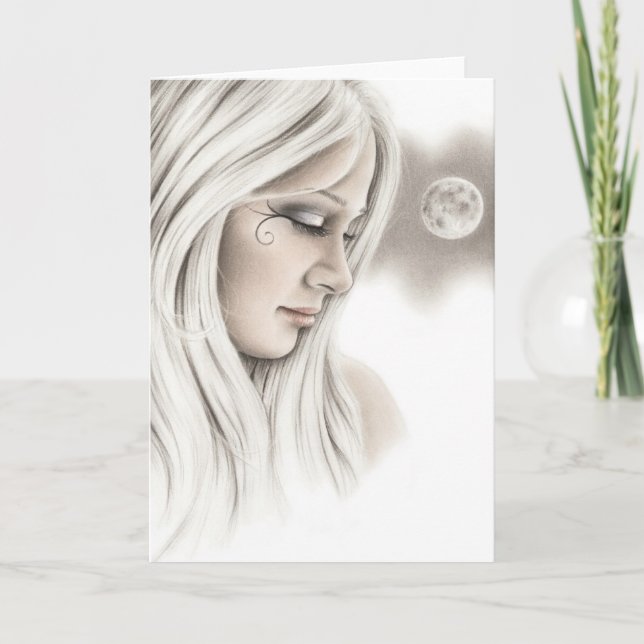 Silver Moon Greeting Card (Front)