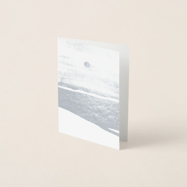 Silver Moon on Ocean Blank Card (Front)