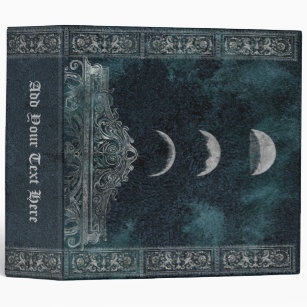 Silver Moon Phase Wicca Spellbook of Shadows 3 Ring Binder