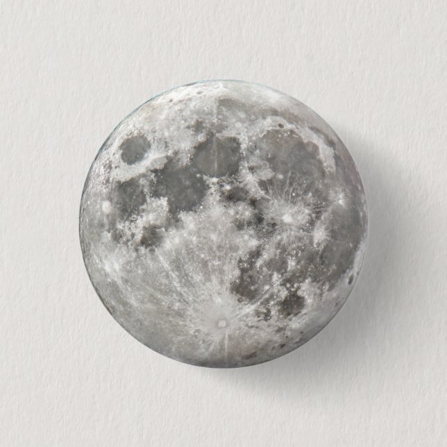 Silver Moon Round  Button (Front)