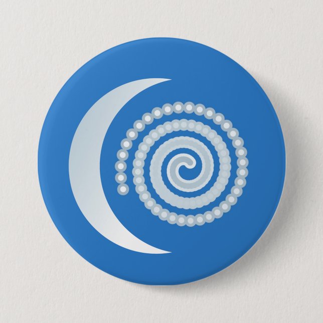 Silver Moon Spiral Button (Front)
