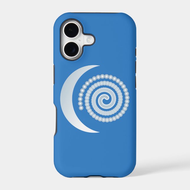 Silver Moon Spiral Iphone Case (Back)