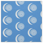 Silver Moon Spiral on deep blue Fabric
